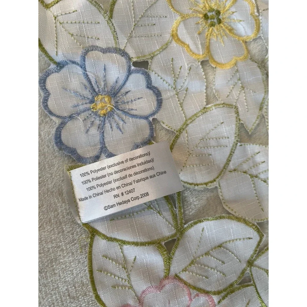 Spring Sam Hedeya Table Runner pastel flowers 70” long